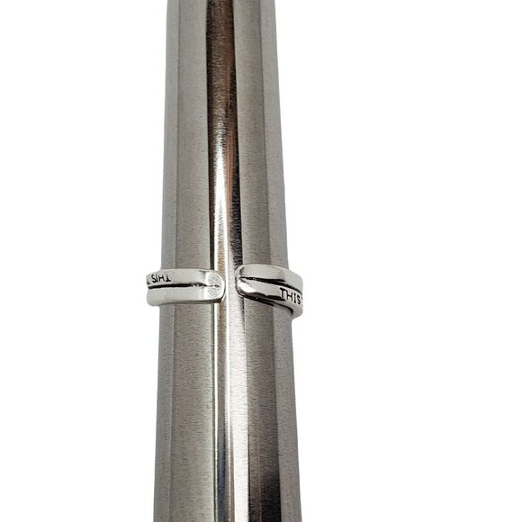 This too Shall Pass Away Ring Adjustable Cuff Ring Silver - Picture 2 of 3